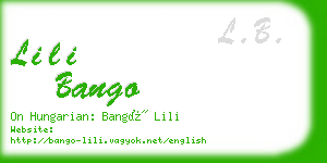 lili bango business card